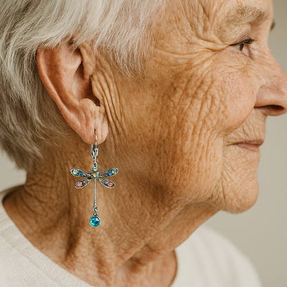 Carved Dragonfly Earrings