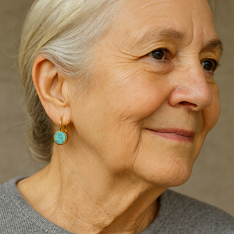 Turquoise Earrings in Gold