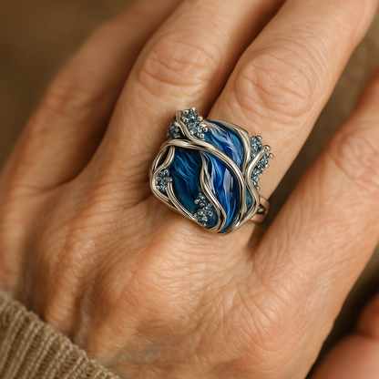 Luxe Golden Ocean Wave Ring