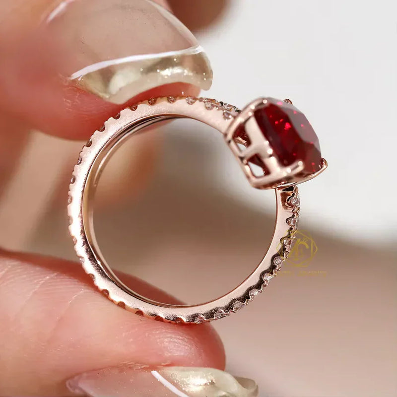Cushion-cut Moissanite Ring