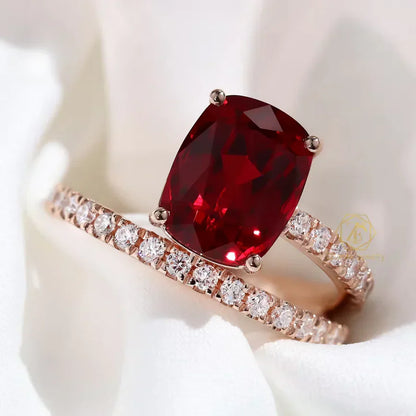 Cushion-cut Moissanite Ring