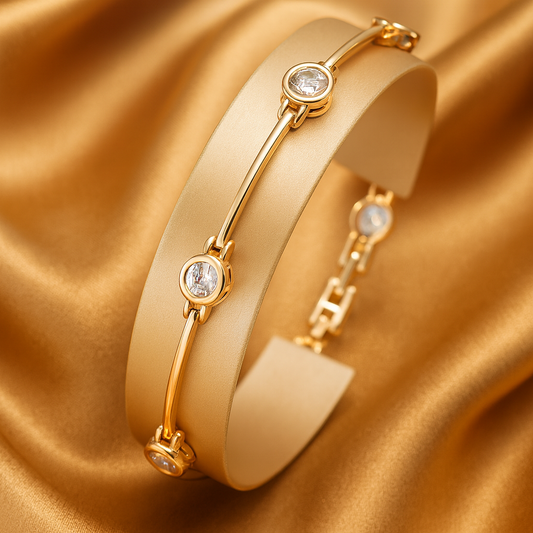 Gold Bracelet With Zirconia