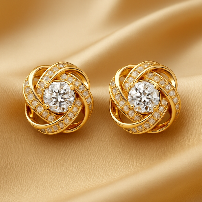 Luxe Spiral Cross Earrings
