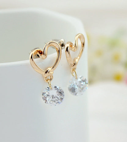 Aretes Flores de la Suerte con Circonitas Brillantes de Lujo