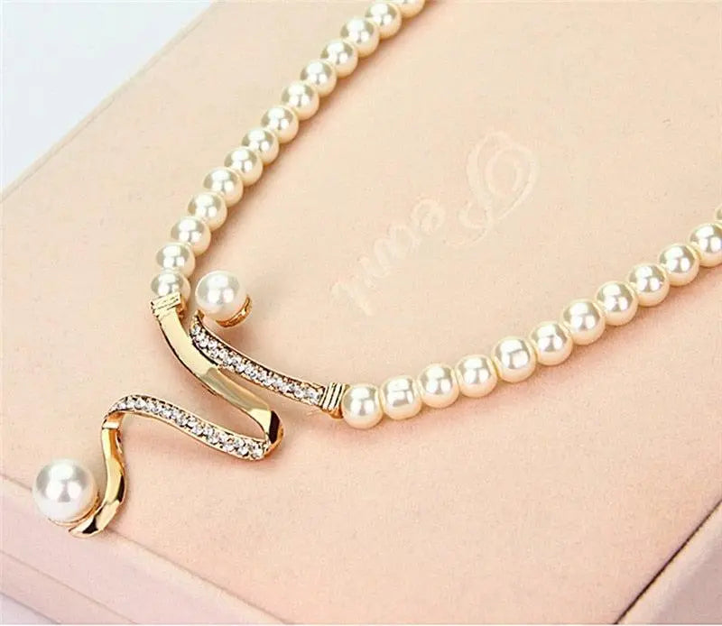 Pearl Jewelry Set – Necklace & Earrings