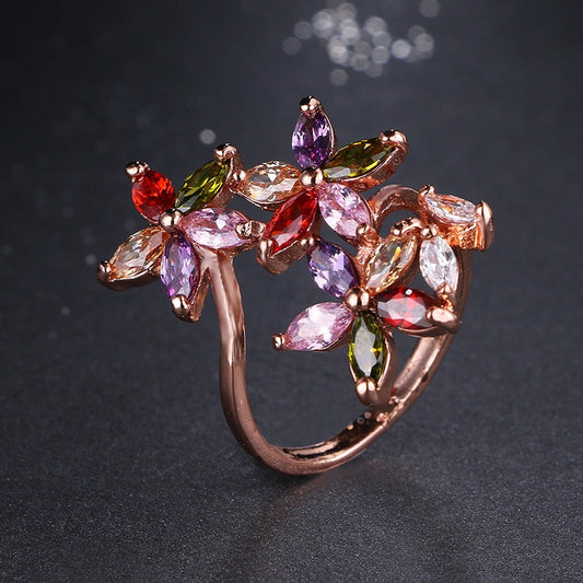 Anillo de Flores en Oro Rose