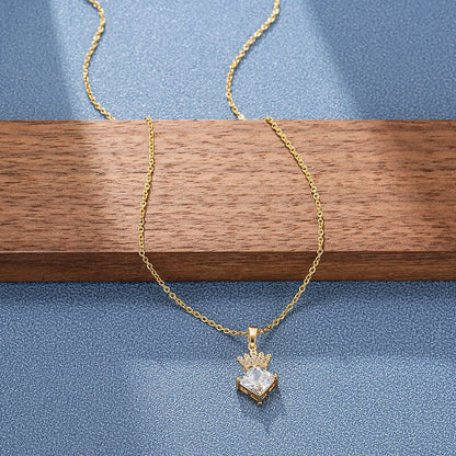 Colgante Corazón Real de Cristal en Oro