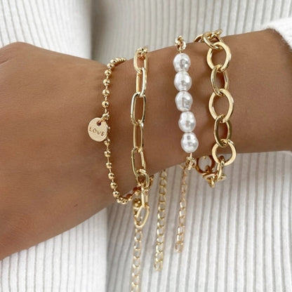 Pack Pulseras Cuban Chain en Oro