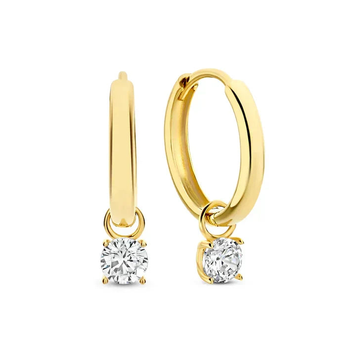 Larmes De Lune Stone Hoop Earrings