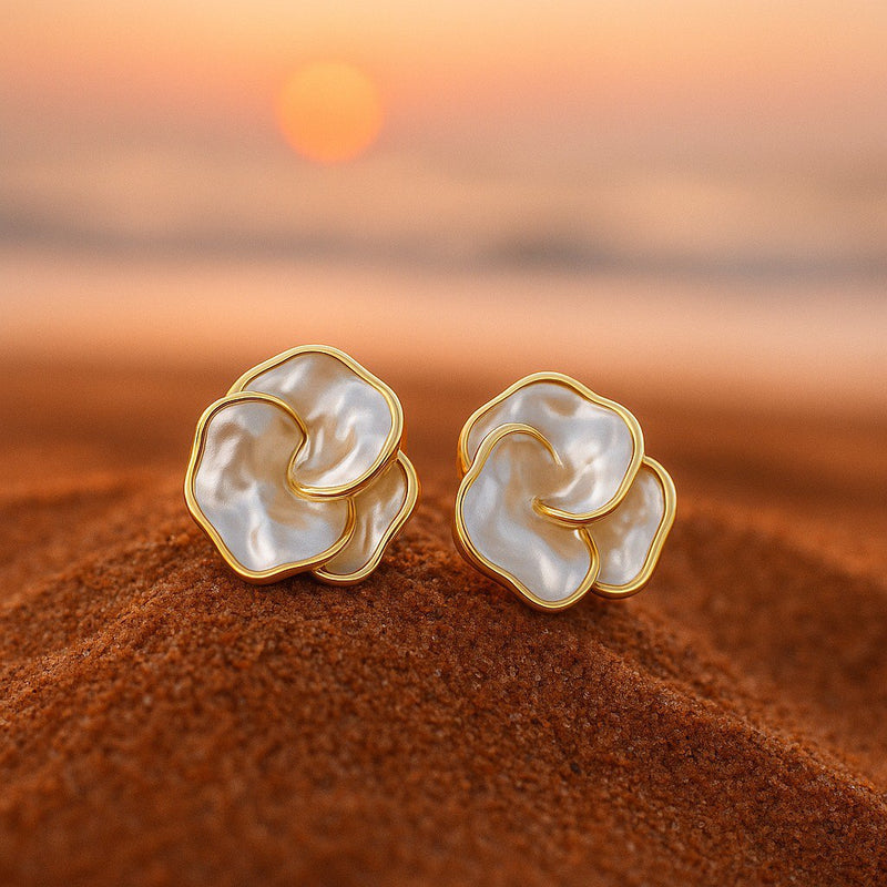 Luxe Gold Earrings With Pearls