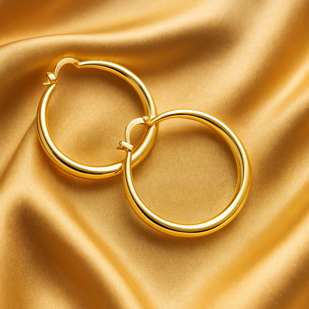Minimal Large Hoop Golden Earings
