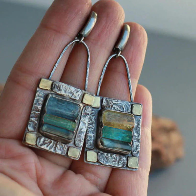 Blue & Green Crystal Earings