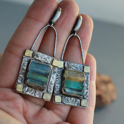 Blue & Green Crystal Earings