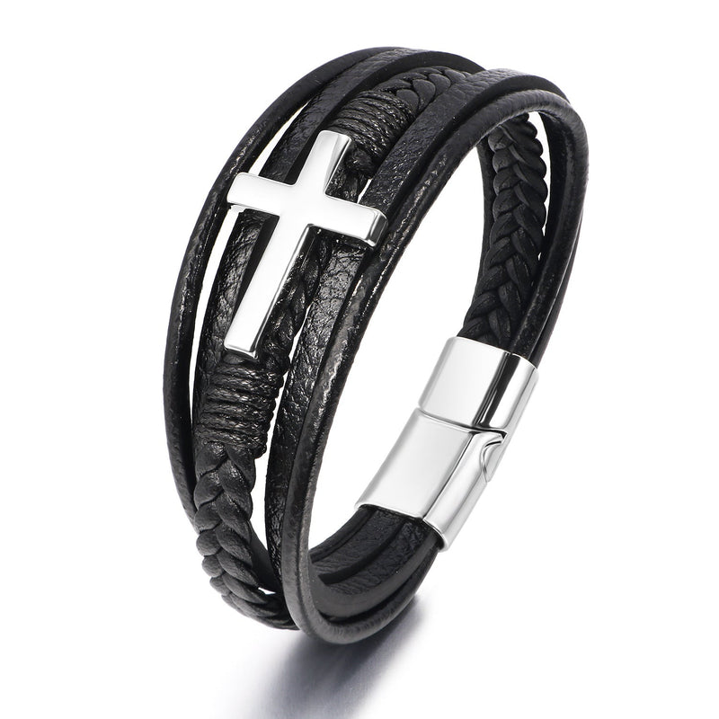 Iron Faith Leather Bracelet