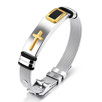 Steel and gold cross
