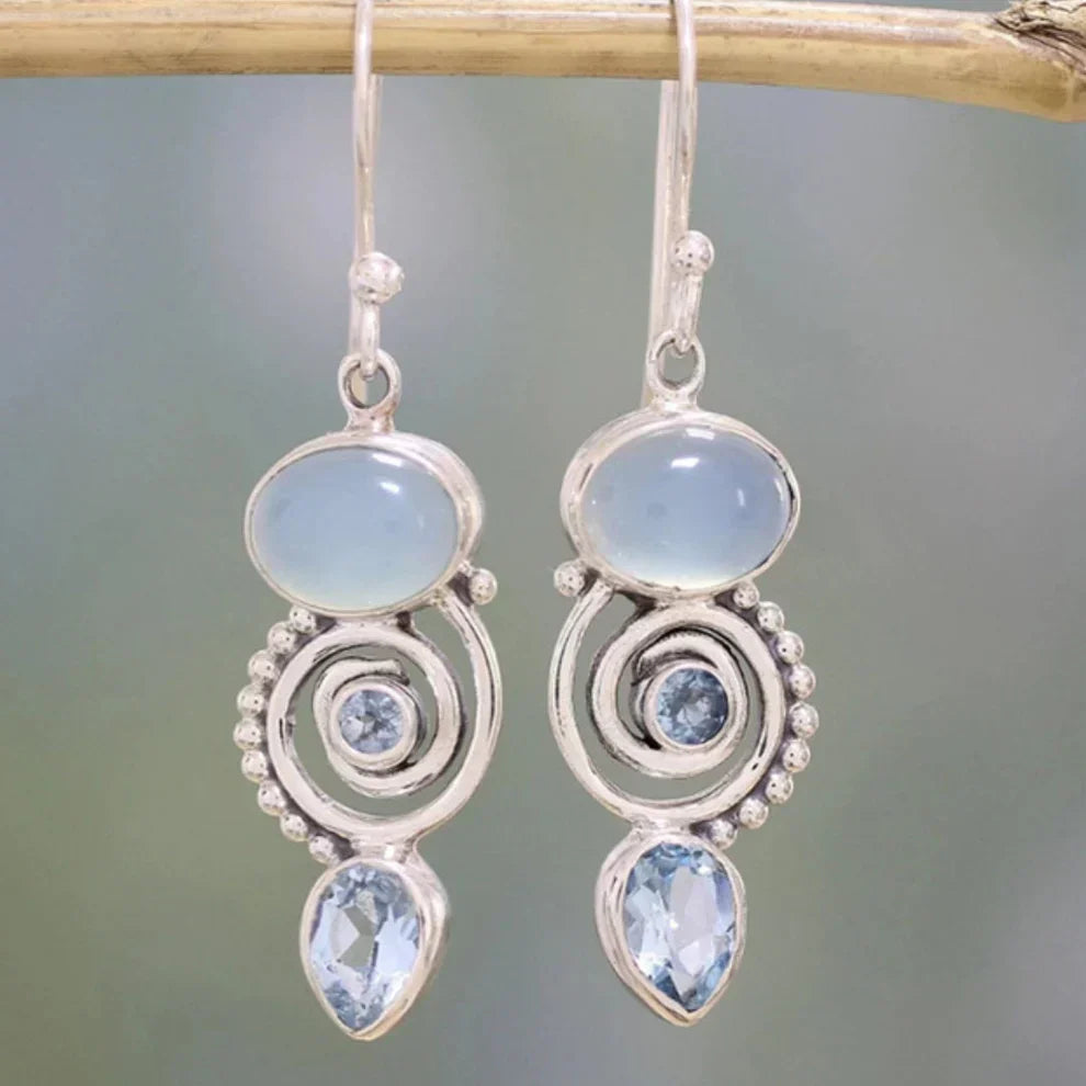 Moonstone Earrings in Silver