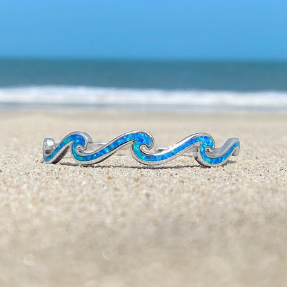 Brazalete Triple Ola en Ópalo y Plata