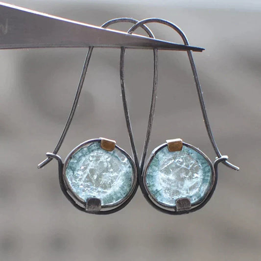 Aretes Vintage Cristal de Luna en Plata