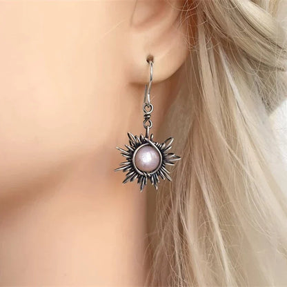 Aretes Bohemios de Sol y Luna en Plata