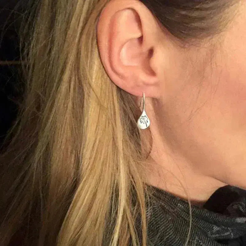 Dandelion Leaf Earrings Made of Silver