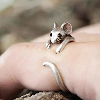 Silver Mouse-themed Ring