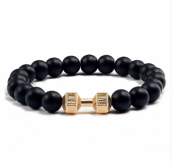 Black Matte Gold Dumbbell