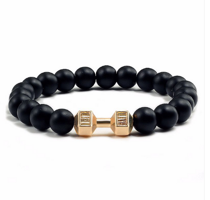 Black Matte Gold Dumbbell