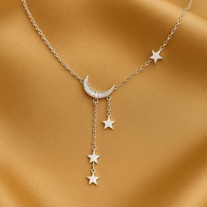 Silver Moon & Star Necklace