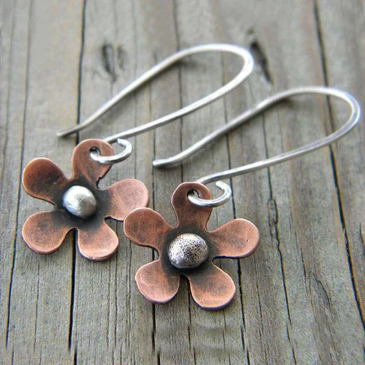 Aretes Flor Vintage en Plata