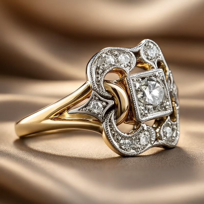 Golden Zircon Ring