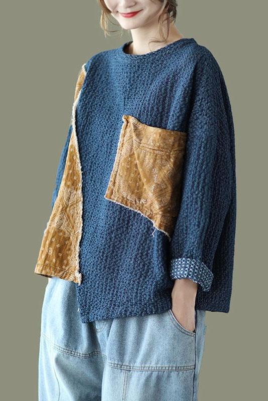 Limited Stock- Retro Stitching Big Pocket Sweater