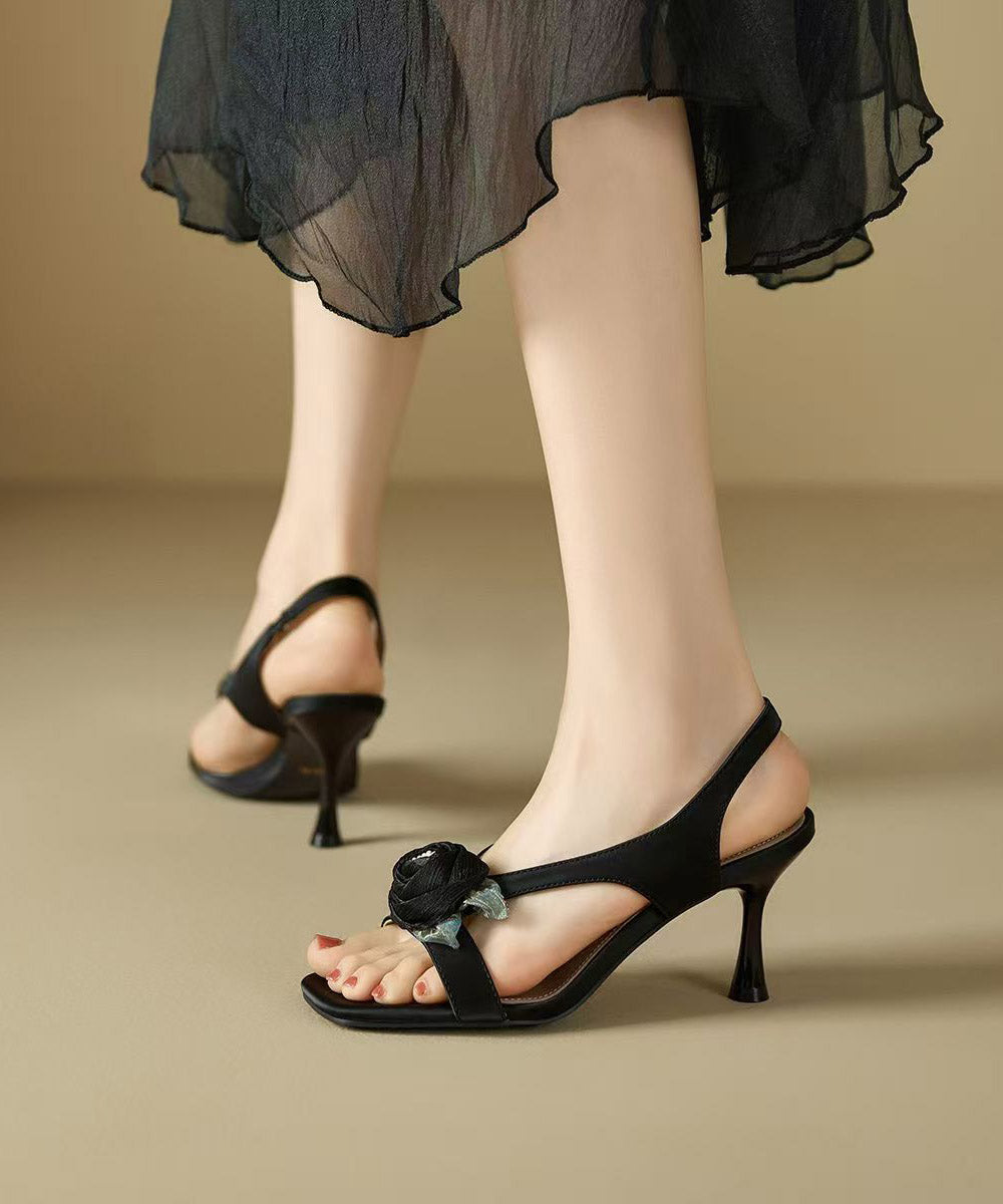 Black Splicing High Heel Sandals Peep Toe