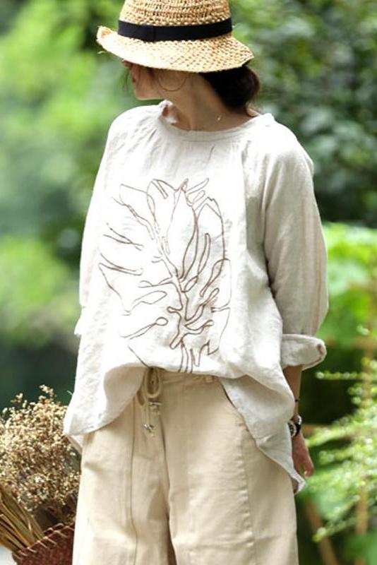 Limited Stock- Embroidery Long Sleeves Autumn Loose T-shirt
