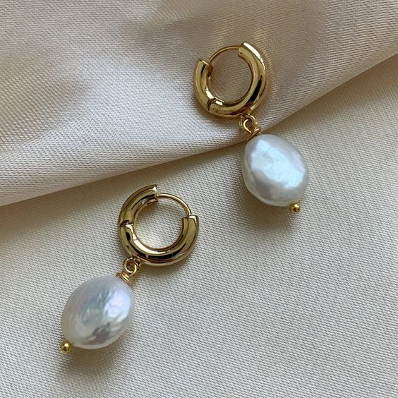Baroque Pearl Golden Earrings