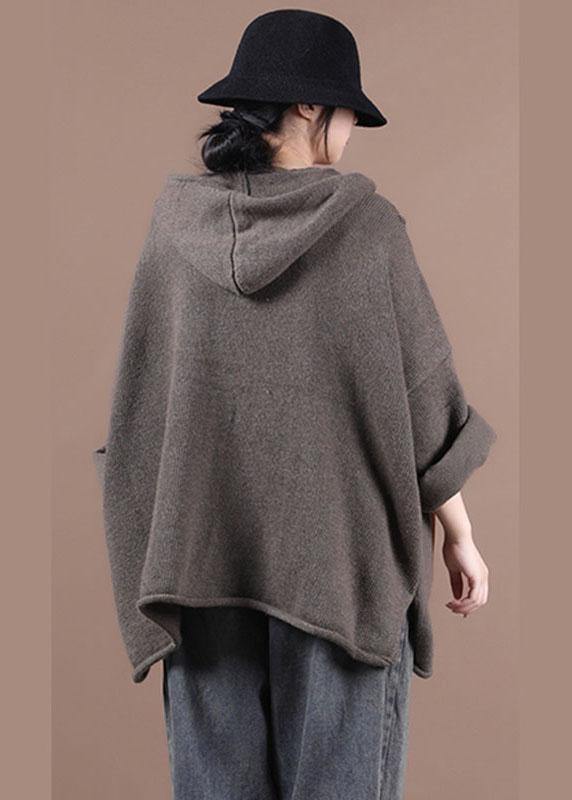 New Chocolate Loose Long Sleeve Fall Sweater Jackets