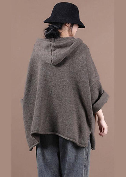 New Chocolate Loose Long Sleeve Fall Sweater Jackets