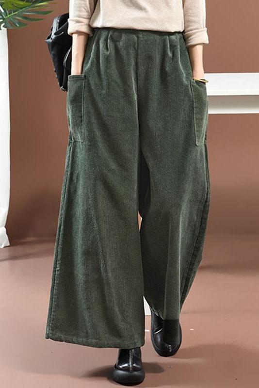 Loose Corduroy Wide Legs Pants