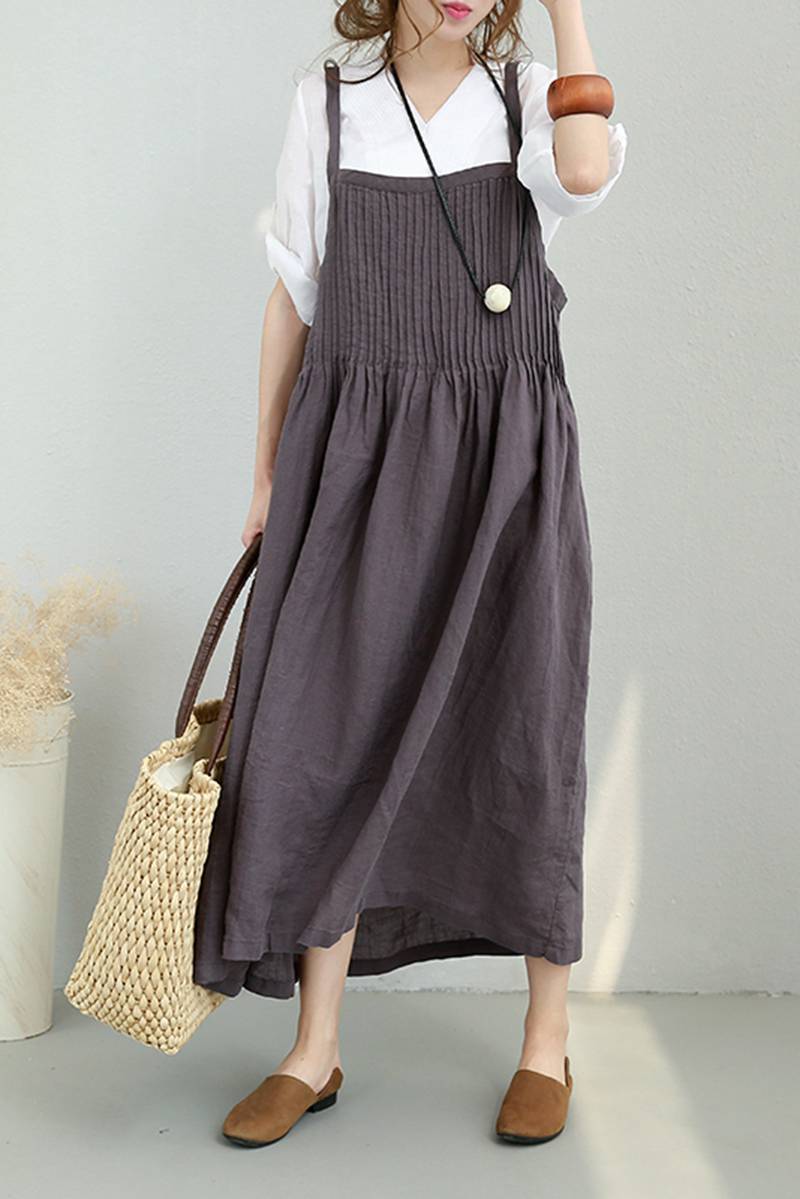 Summer Strap Linen Long Dress Clothes