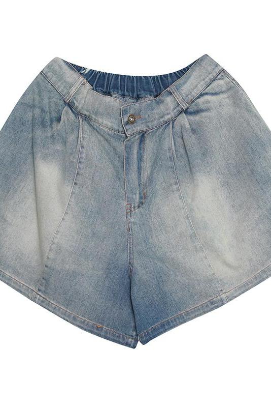 Summer Blue Denim Shorts Loose Cowboy Short Pants