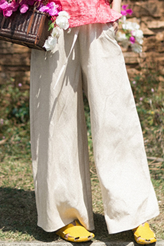 Loose Linen Wide Legs Pants for