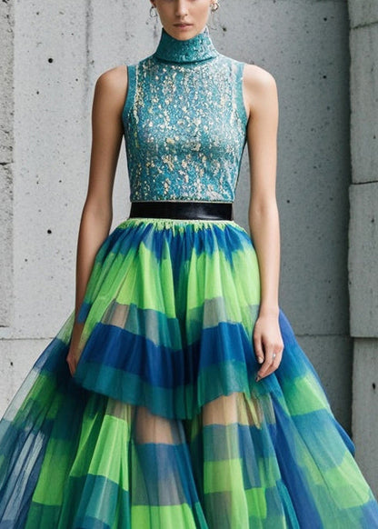 Colorblock Exra Large Hem Tulle Beach Skirt Fall
