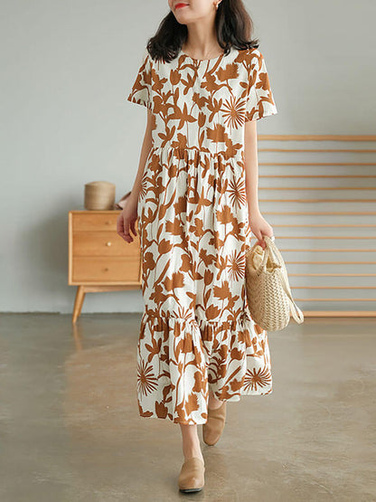 100% Cotton O-neck Dress