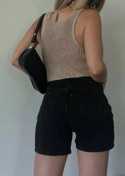 New Khaki V Neck Knit Cardigan Sleeveless