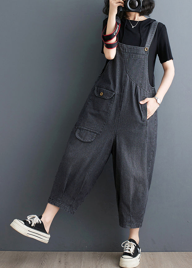 Blue Oversized Denim Jumpsuits Summer