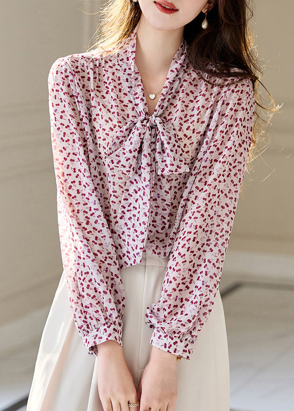 Diy Yellow V Neck Print Chiffon Top Fall