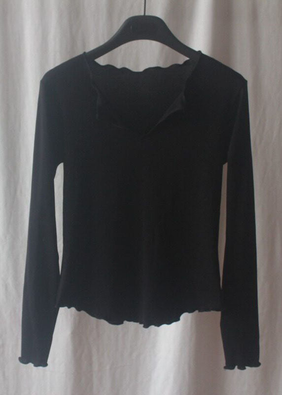 Modern Grey V Neck Ruffled Short Sleeve Yoga Top