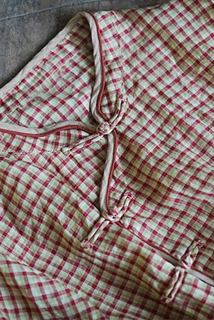 Limited Stock- Retro Plaid 100% Linen Shirt