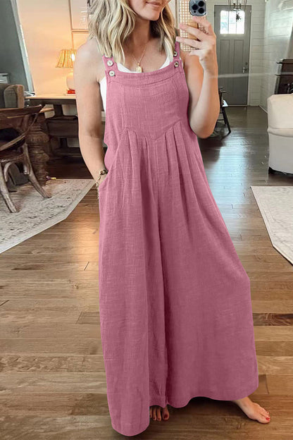Street Pocket Square Collar Loose Jumpsuits(10 Colors)