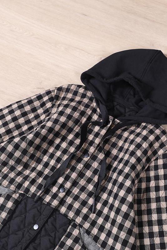 Limited Stock- Winter Plaid Hooded Drawstring Warm Coat