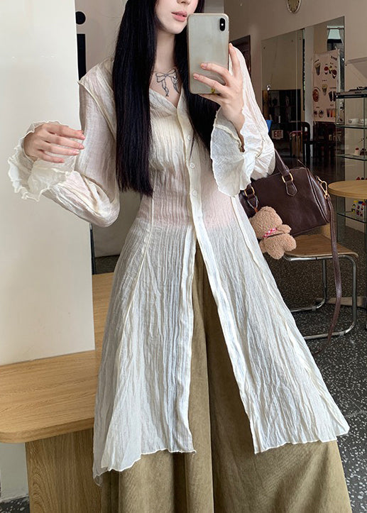 Unique Asymmetrical Tops and Pants Cotton Two Piece Set Outfits Fall